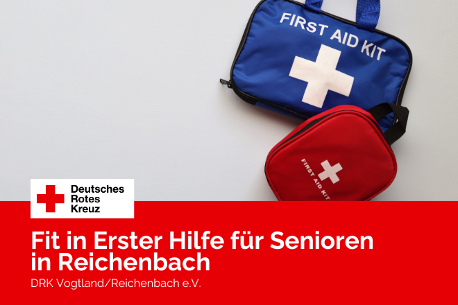 Foto mit zwei Erste Hilfe Taschen, einmal in dunkelblau, einmal in rot.