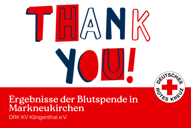 Grafik aus Buchstaben in rot/dunkelblau mit dem Wort Thank you.