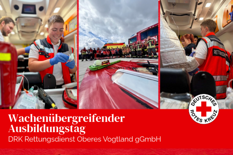 Auszubildende zum Beruf Notfallsanitäter in verschiedenen Szenarien während der Übung in Eich.