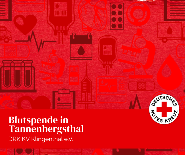 roter Hintergrund mit dunkelroten Motiven aus der Blutspende
