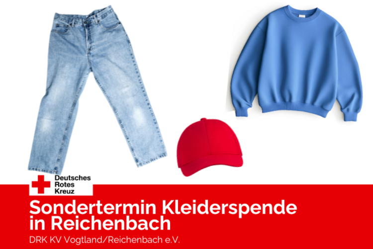 Eine Jeans, ein  blaues Sweatshirt und eine rote Mütze